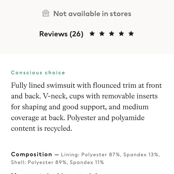 NWT H&M Blue & White Striped V-Neck Ruffle Swimsuit - XL - Picture 14 of 14